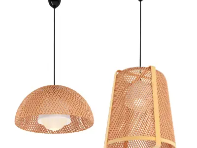 2 SINNERLIG Woven pendant lamp by PBR Materials Low-poly 3D model