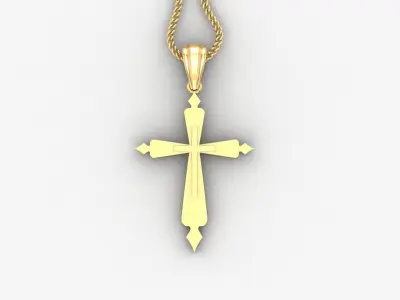 Light Gold 18K Cross Pendant 2CP043 3D print model