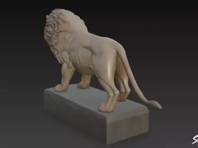 Lion Statue V17 Low-poly 3D model