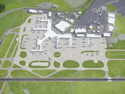 Melbourne - Airport - MEL Low-poly 3D model