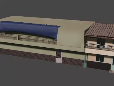 3D model of a simple house Low-poly 3D model