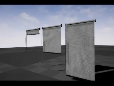 Window Blinds Shutter Gameready Optimized Low Poly 3D Model Low-poly 3D model