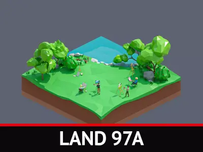 land 97A Low-poly 3D model