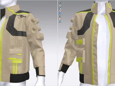 Sci-Fi Male Jacket - 54 Marvelous Designer and Clo3D 3D model