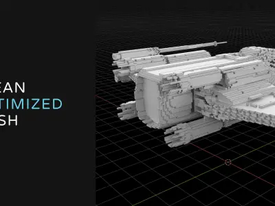 3D VOXEL SPACESHIP Collection 2 3D model