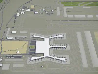 Istanbul - Airport - IST Low-poly 3D model