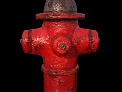 Fire Hydrant - PBR - Textured Low-poly 3D model
