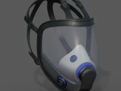 Gas mask protection futuristic fantasy plastic  Low-poly 3D model