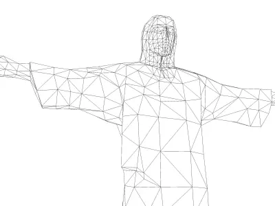 Christ the Redeemer Rio Statue Low-poly 3D model