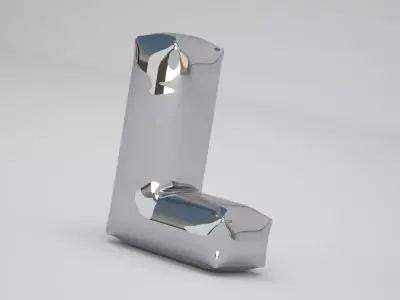 L Balloon Silver 3D model