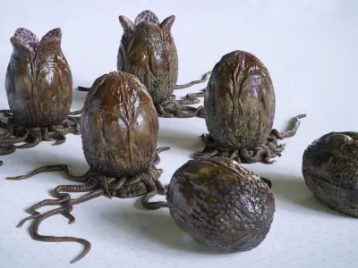 Alien Eggs 4 Variants plus Nests and Tendrils - 3D Asset Kit PBR Low-poly 3D model