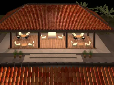 Tropical lobby 3D model