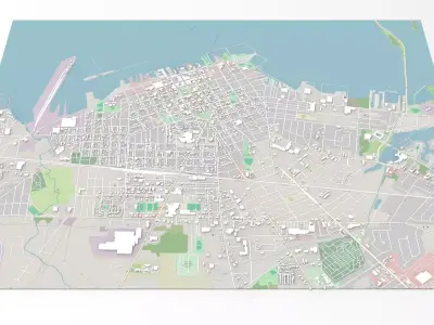 Cityscape Sandusky Ohio USA 3D model
