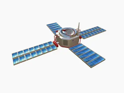 Satellite H09 USA - SciFi Space Design Low-poly 3D model