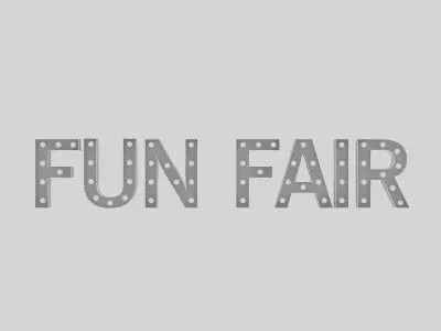 Funfair Sign With Bulb 3D model