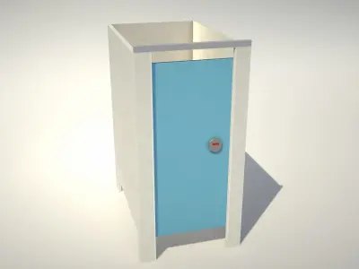 Toilet Cubicle Low-poly 3D model