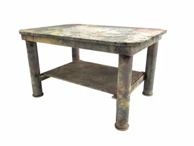 Iron table workbench tool painted da1 Low-poly 3D model