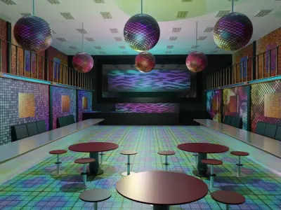 Nightclub Interior Low-poly 3D model
