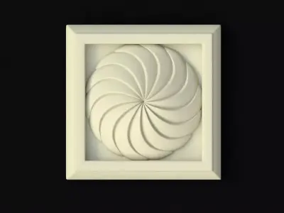 rosette spiral tile 3D model
