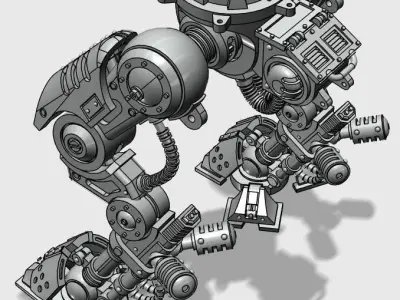MECHA KNIGHT RETINUE BIPED LEGS 3D print model
