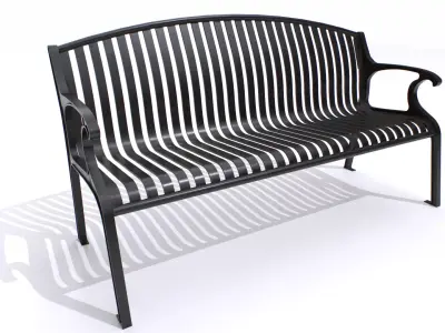 Metal Bench 2 Low-poly 3D model