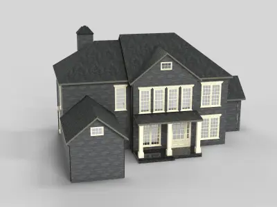British House Design 20T1 Low-poly 3D model