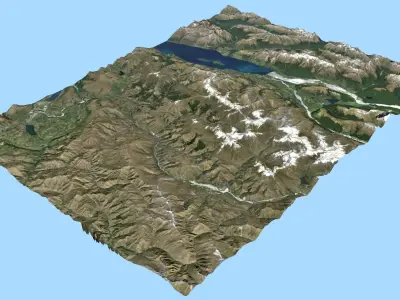 Mountains Landscape - Glenorchy New Zealand 3D model