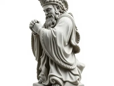 Praying Monk Statue Model Pack Low-poly 3D model