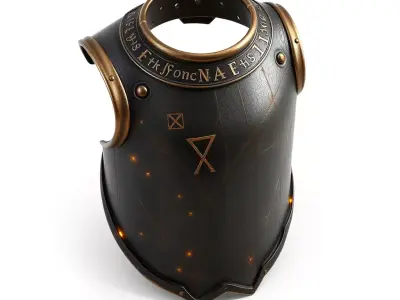 Fantasy Engraved Glowing Cuirass Armor Low-poly 3D model