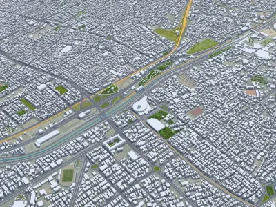 Qom Iran 20km Low-poly 3D model
