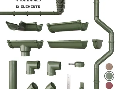 Gutter system 3D model
