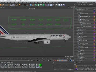  Air France Boeing 777-300ER Rigged for Cinema 4D 