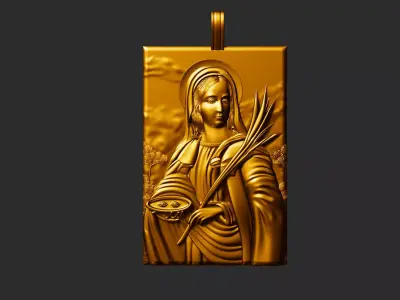 Santa Lucia - Saint Lucy - Santa Luzia icon pendant medallion  3D print model