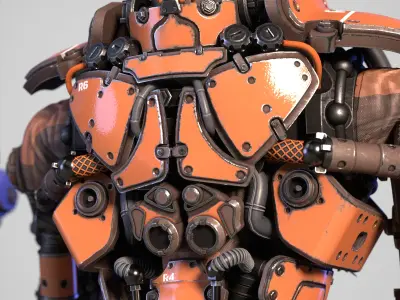 Highly detailed robot model 3D model