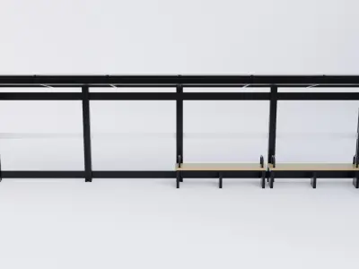 Bus Stop Shelter 5 Low-poly 3D model