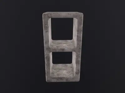 Cinderblock 3D Model Low-poly 3D model