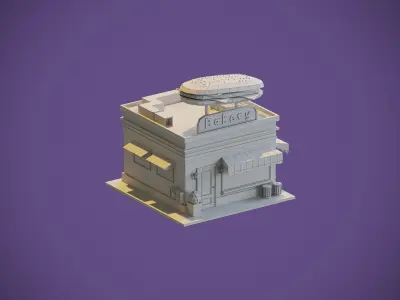 Bakery Building Low-poly 3D model