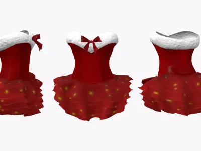 Tutu Skirt Xmas Dress Low-poly 3D model