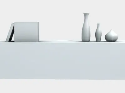 Modern White Wall Hanging Press Decor Low-poly 3D model