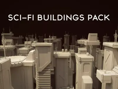 Sci Fi Buildings 3D model