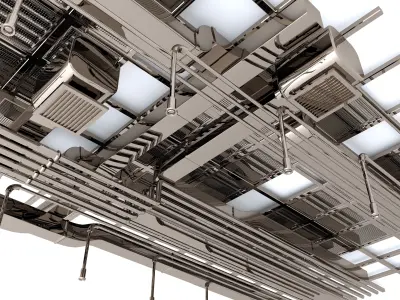 Pipes industrial ceiling 3D model