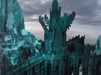 White Witches Castle Kit bash 3D model