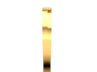 Solitaire Engagement Wedding Ring 3D print model 11