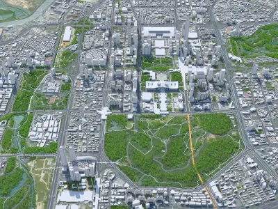 Shenzhen Downtown China Low-poly 3D model