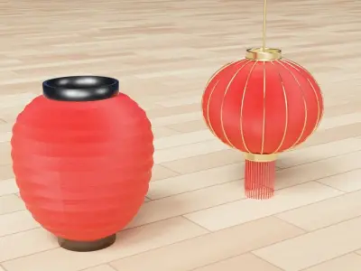 Hanging Latern Lamp 3D model