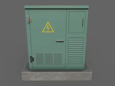 PBR Electric Box GreenLight Low-poly 3D model