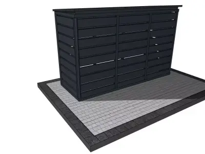 outdoor trash bin shelter - modul 3D model