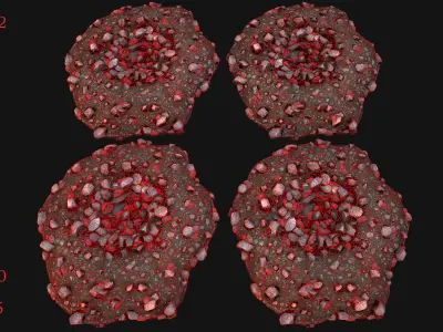 Gold Ore Deposits Environments for Mine Low-poly 3D model