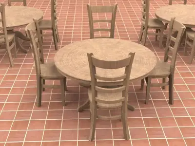 Chairs and Table 3D model