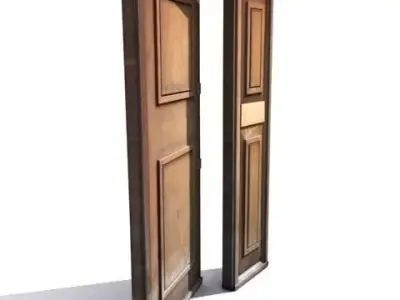 Door 25 wooden Low-poly 3D model